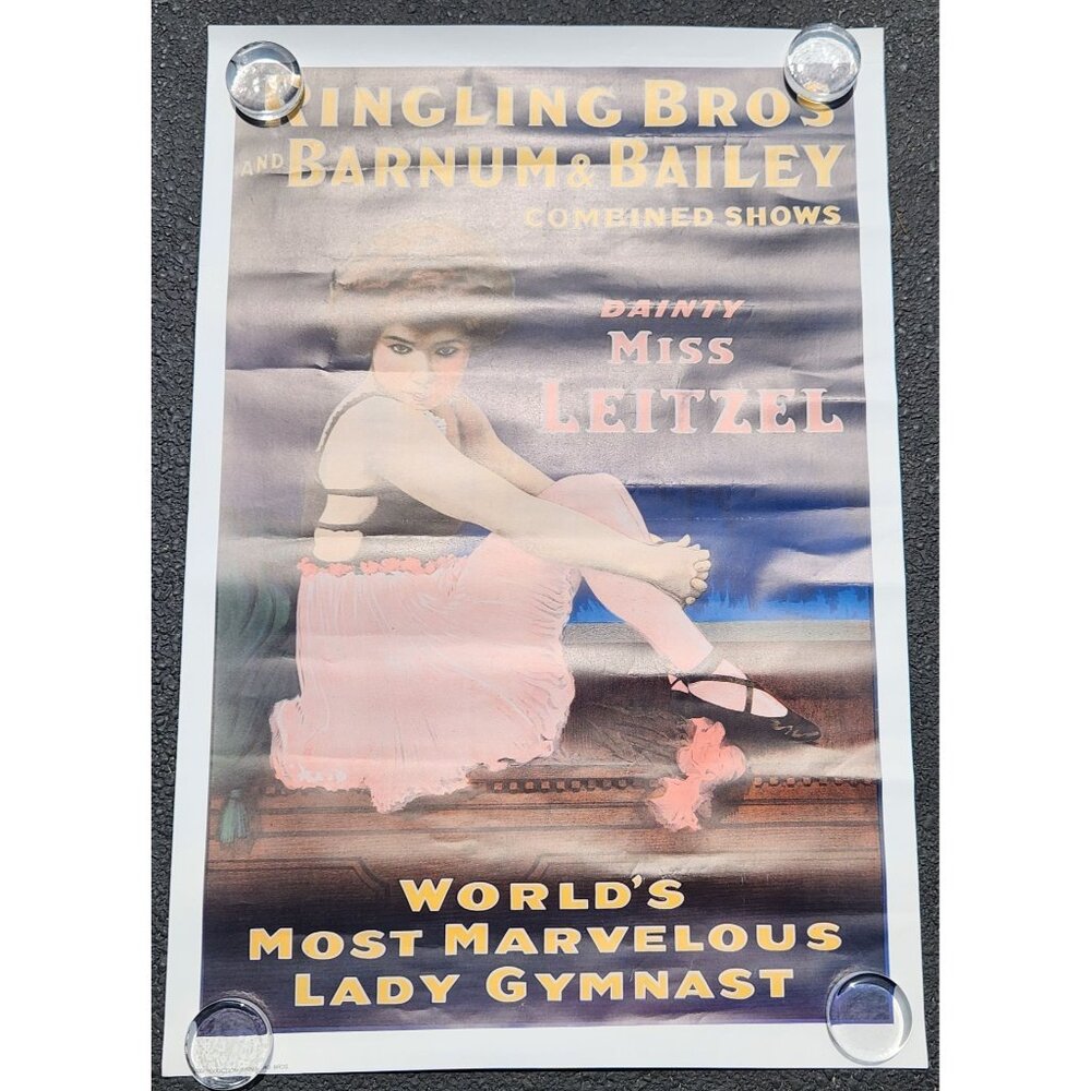 Ringling Bros & Barnum, Bailey Poster Mis Leitzel Worlds Marvelous Gymnast Repro